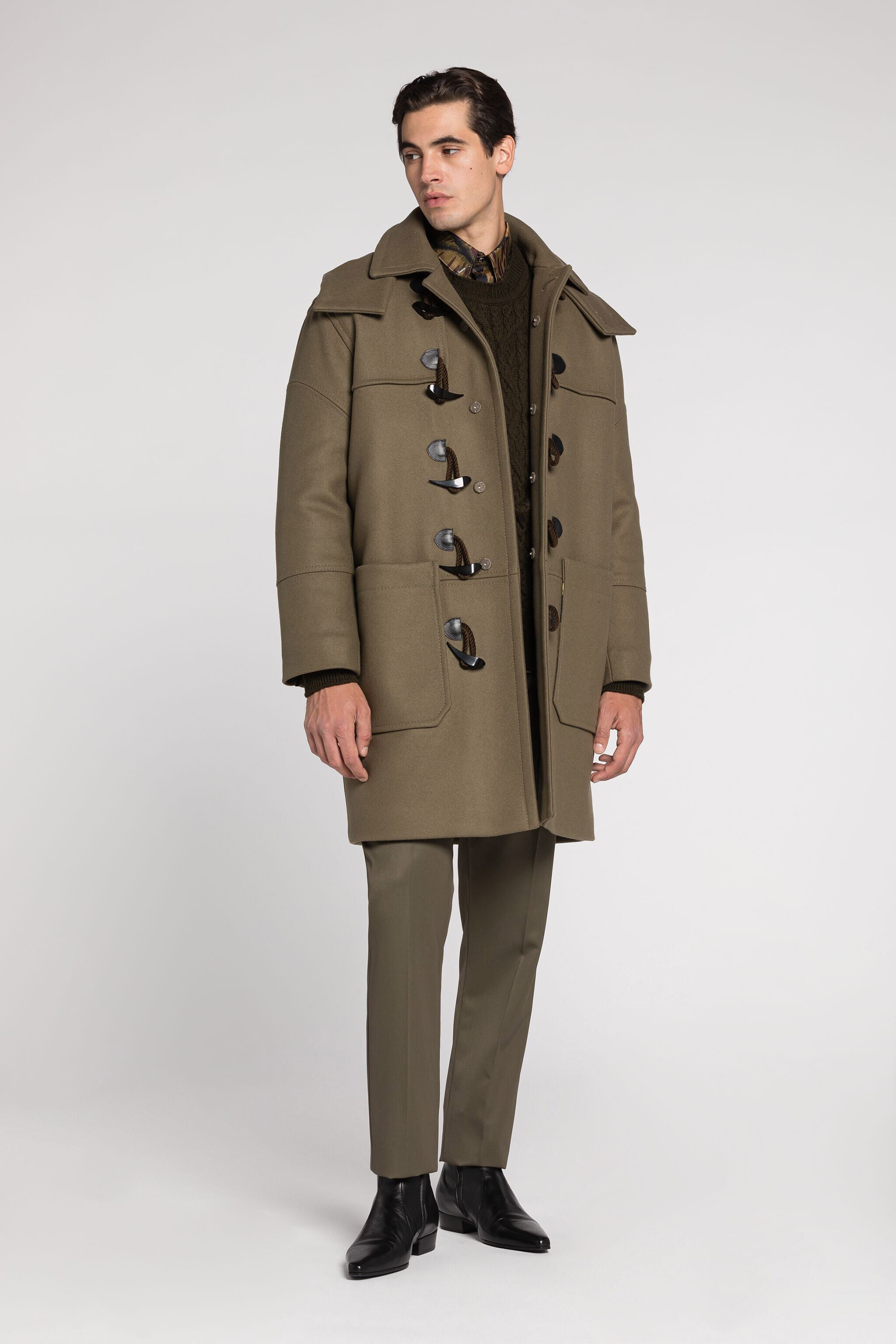 RC Detachable-hood duffle coat Dark green RRT501-WH001