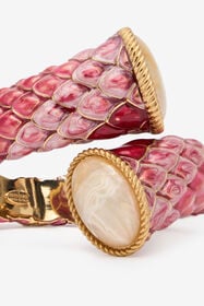 RC Bracelet Manchette Écailles Émaillées Rose Rose UKG013-AM522