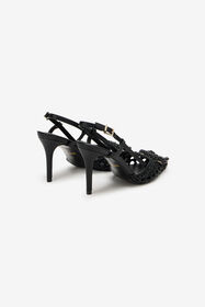 JC Slingback Heels with braided design BLACK WFS070-WF308