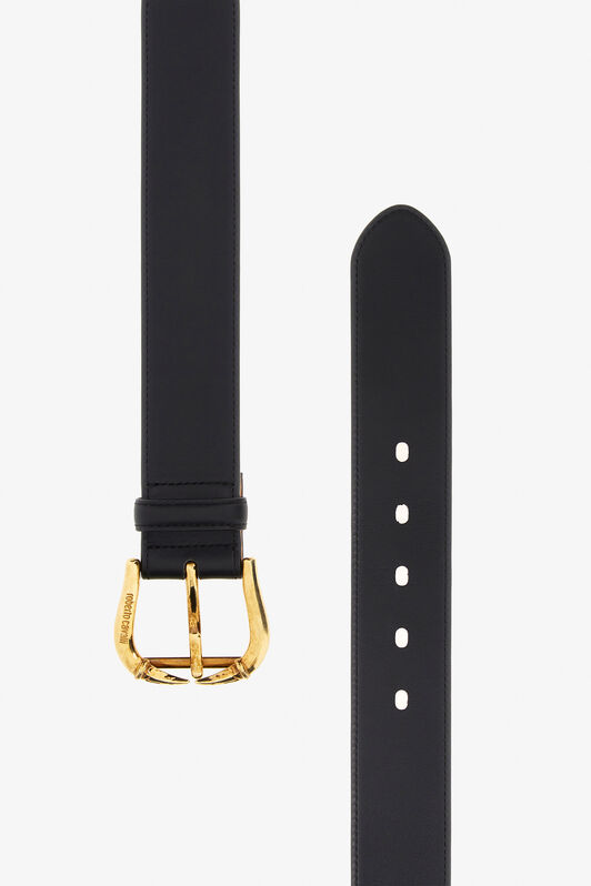 RC Ceinture en cuir avec boucle Noir TKC003-PZA69