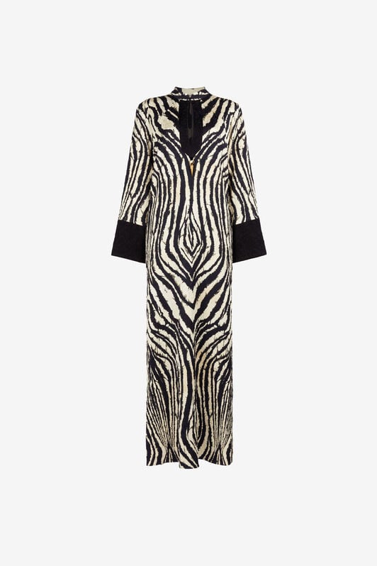 RC Freedom-Print Maxikleid RC Freedom-Print Maxikleid Schwarz/Weiß OKT123-2RC80