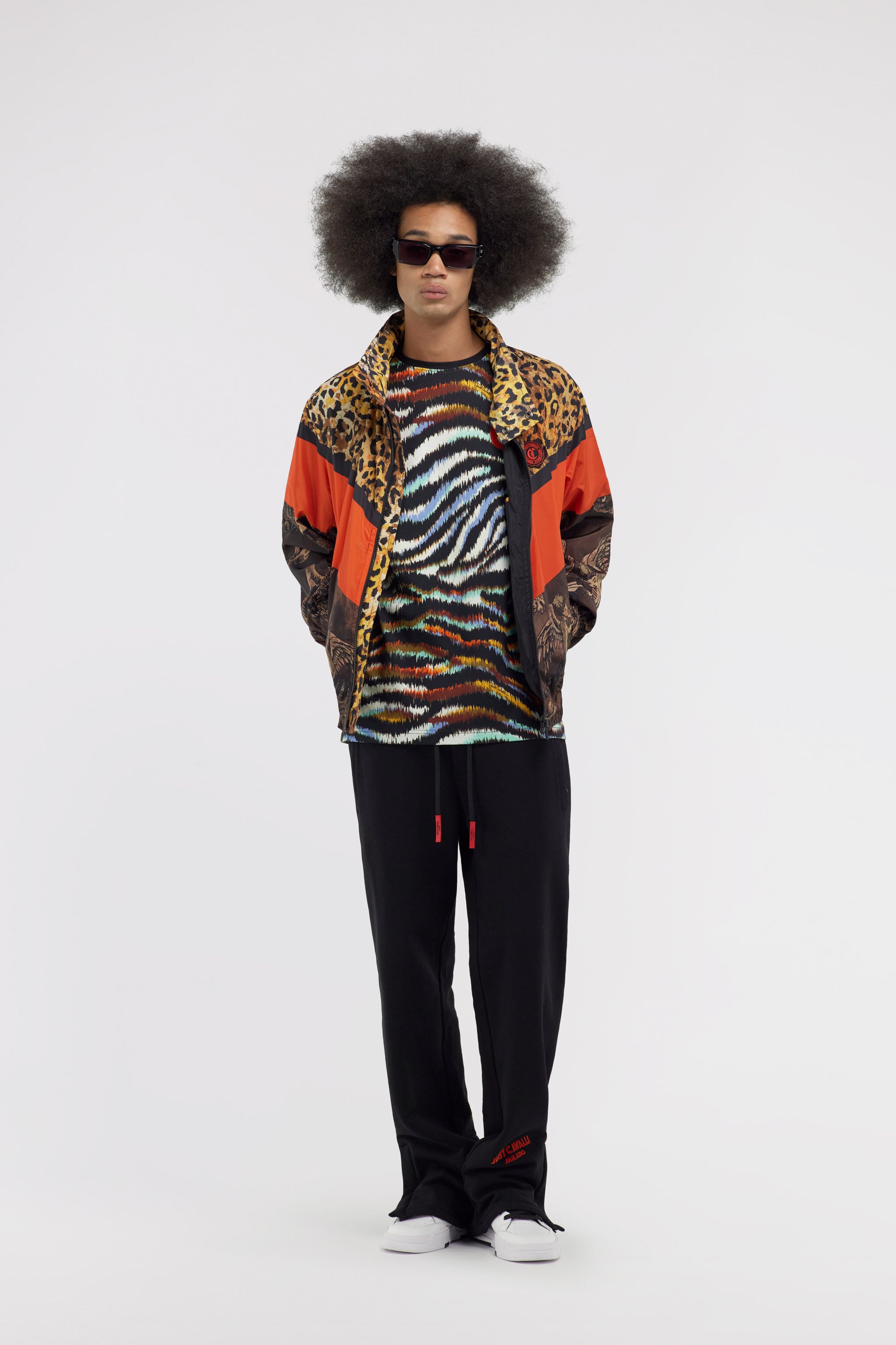 JC Just Cavalli T-shirt JC Just Cavalli T-shirt Azul claro/Negro SFT232-SF143