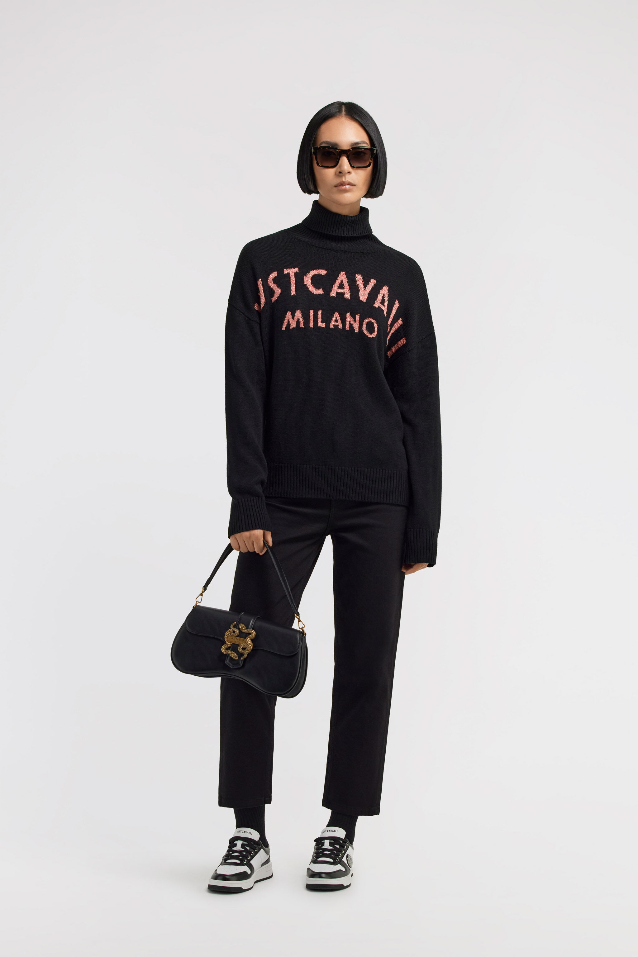 JC Just Cavalli Turtleneck sweater JC Just Cavalli Turtleneck sweater Black TFM019-TF144