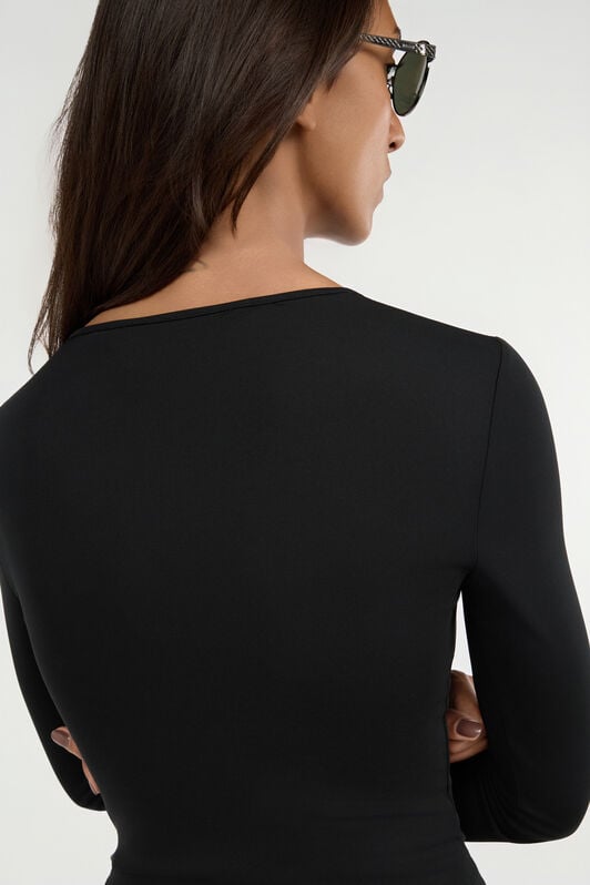 JC Black Lurex Crop Top With Ring Detail JC Black Lurex Crop Top With Ring Detail BLACK VFT213-VF336