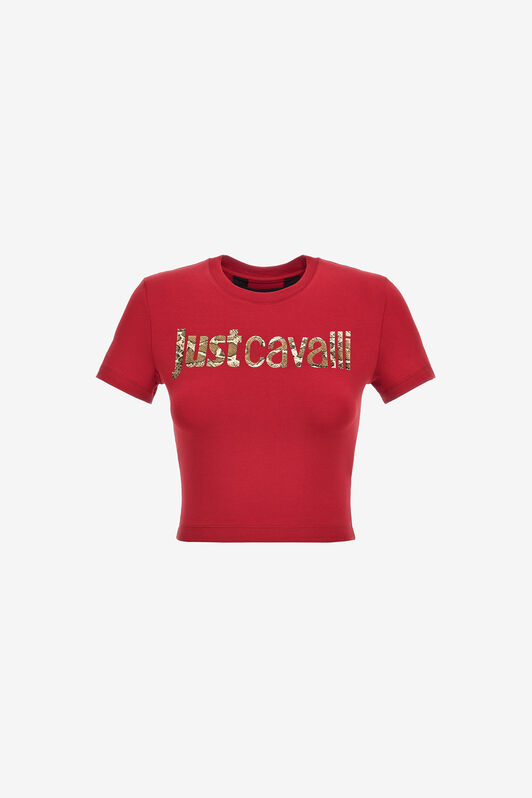 JC Just Cavalli Logo T-Shirt JC Just Cavalli Logo T-Shirt Red RKT861-RK367