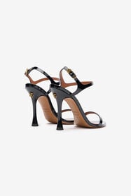 RC Sandalo In Pelle Verniciata Nera Con Monogram RC Nero UWS022-PZV00