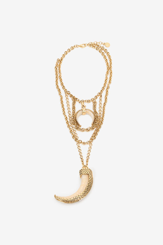 RC Necklace in Brass with Horn Detail RC Necklace in Brass with Horn Detail GOLD/BUTTER XQG002-AM041