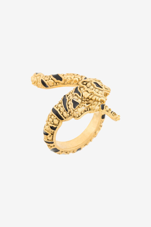 RC Enamelled Tiger Ring Gold RKG00E-AM021
