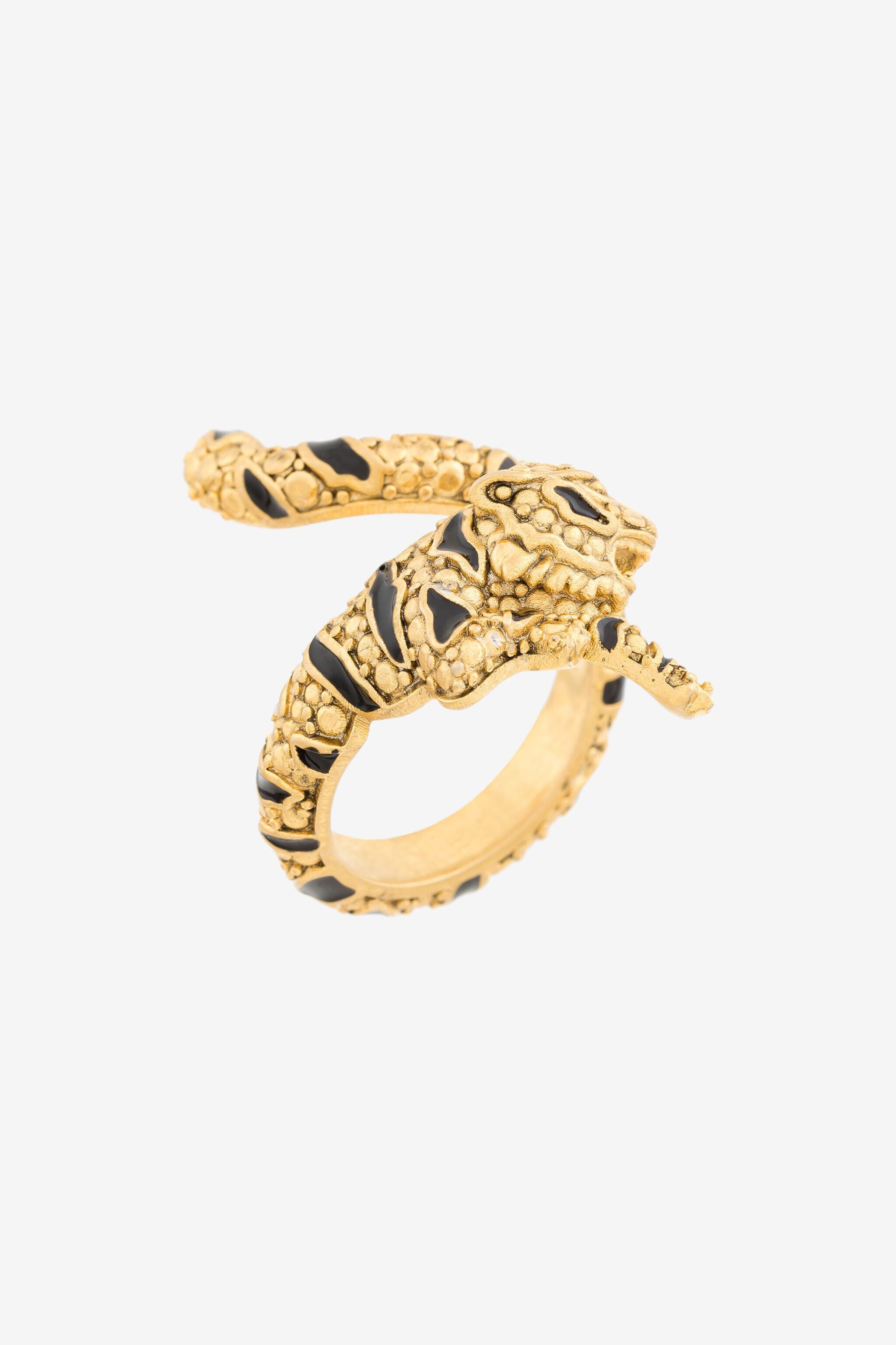 RC Enamelled Tiger Ring Gold RKG00E-AM021