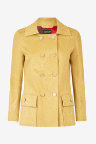 RC Double-Breasted Jacket With Python Pattern Light Brown UKT413-4NN53