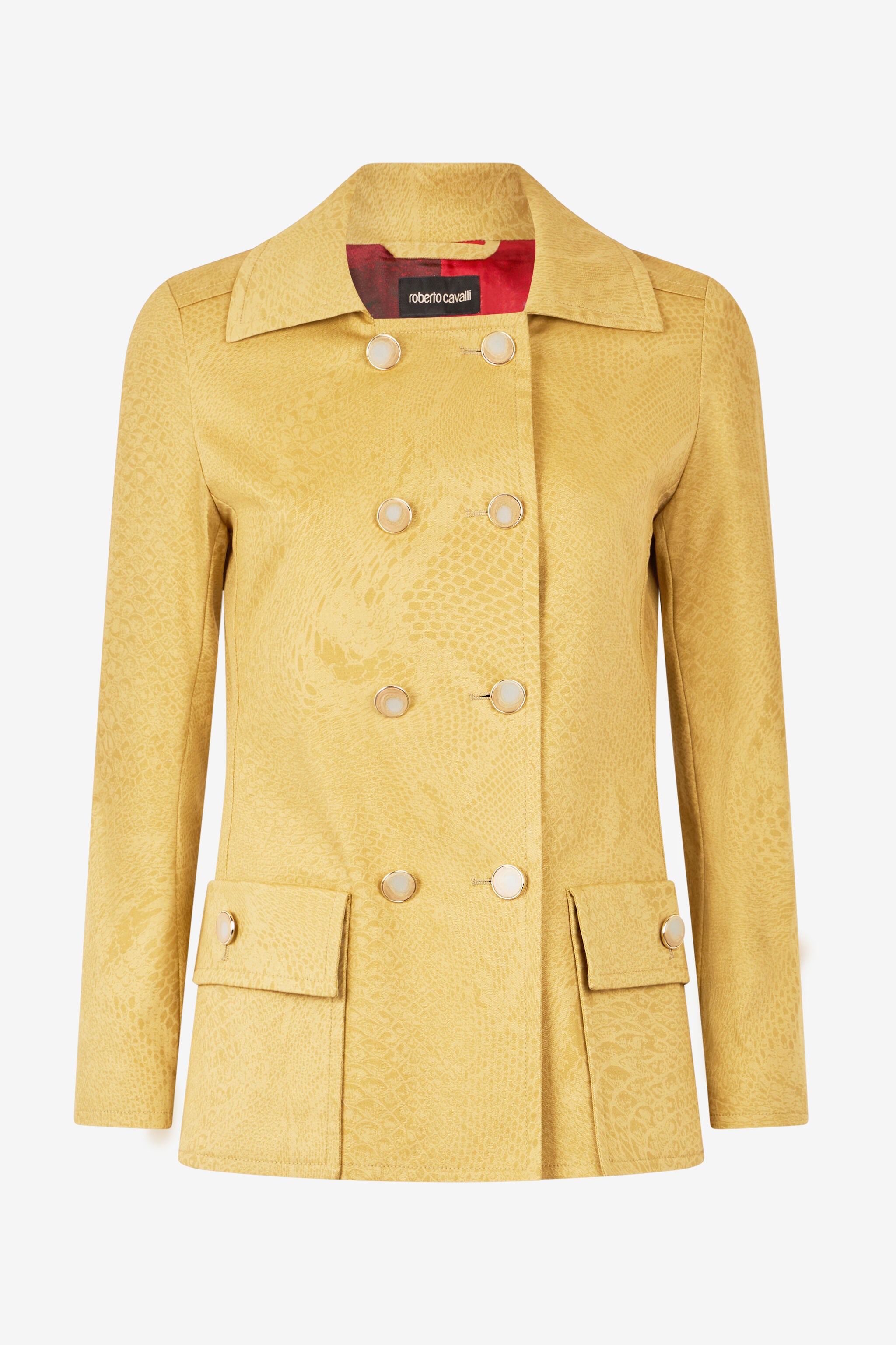 RC Double-Breasted Jacket With Python Pattern RC Double-Breasted Jacket With Python Pattern Light Brown UKT413-4NN53
