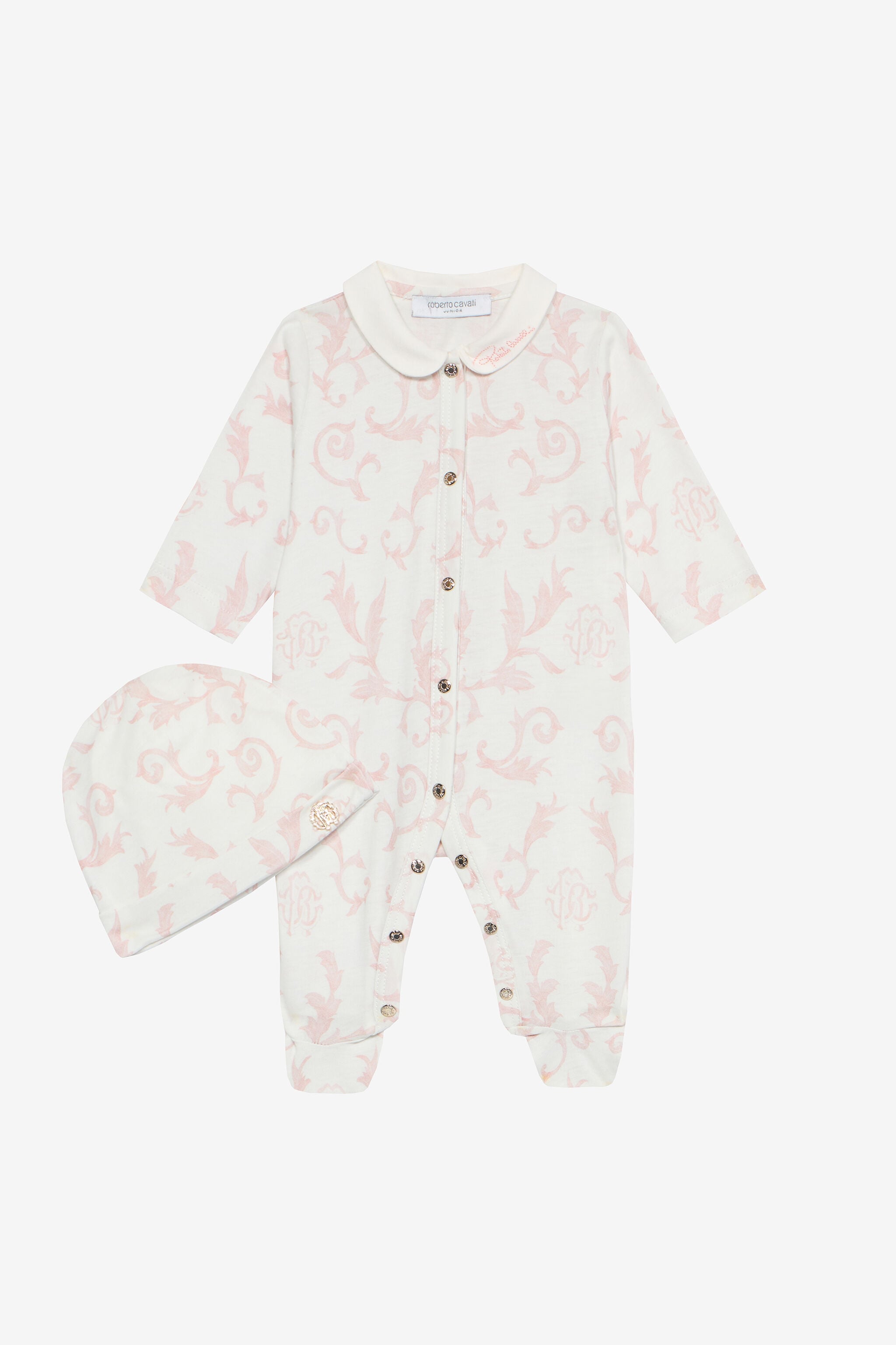 JU Bodysuit And Hat Set With All-Over Print JU Bodysuit And Hat Set With All-Over Print Pink UJT809-JFO36