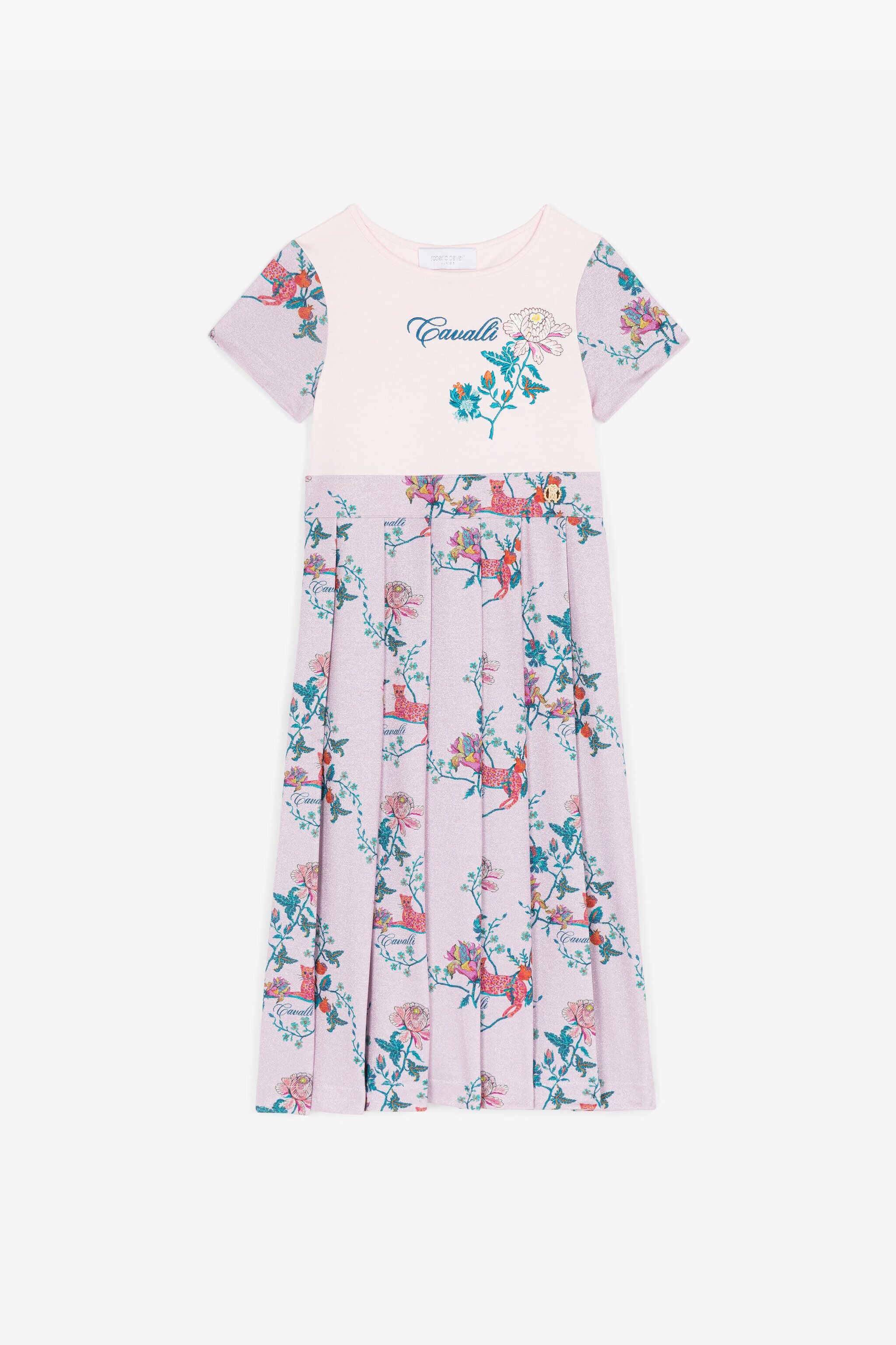 JU Floral-Print Pleated Cotton Dress JU Floral-Print Pleated Cotton Dress Purple RJT121-JD001
