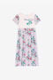 JU Floral-Print Pleated Cotton Dress JU Floral-Print Pleated Cotton Dress Purple RJT121-JD001