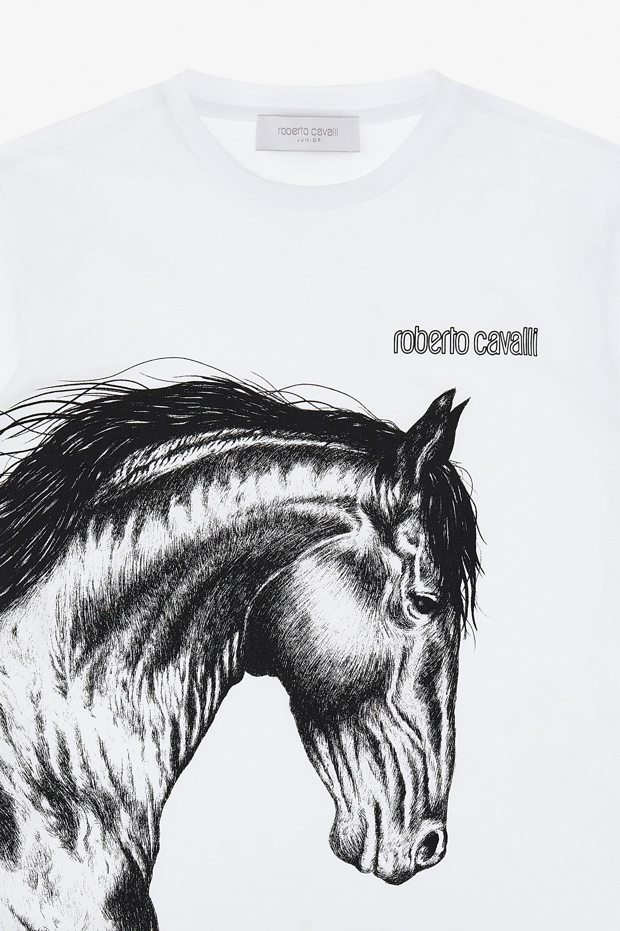 JU T-Shirt Con Cavallo E Logo JU T-Shirt Con Cavallo E Logo Bianco TJT60S-JD001