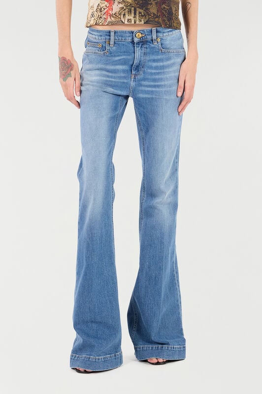 RC Ausgestellte Jeans Mit Monogramm Mirror Snake RC Ausgestellte Jeans Mit Monogramm Mirror Snake Blau UKJ205-DS001