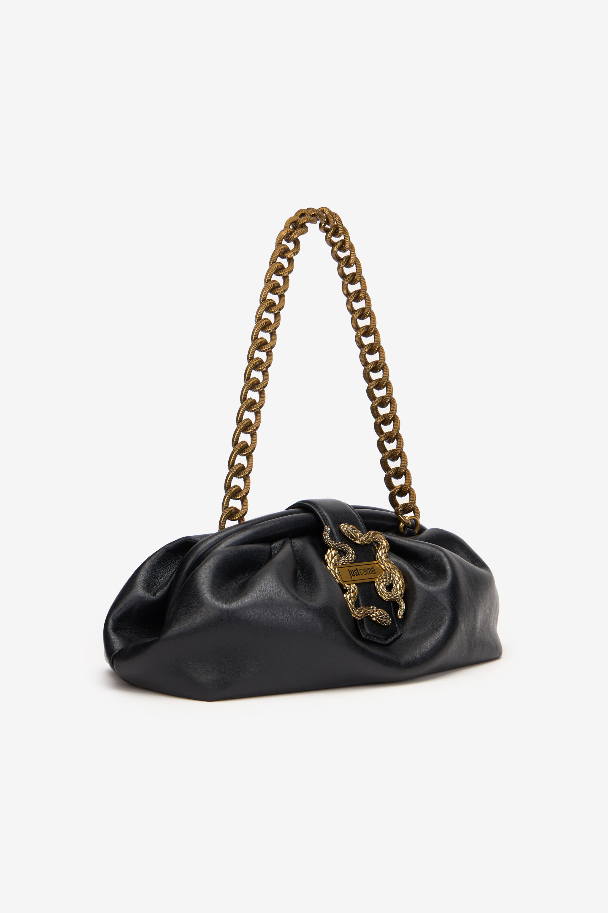 JC Shoulder Bag with Snake Detail JC Shoulder Bag with Snake Detail BLACK XFB027-XF463