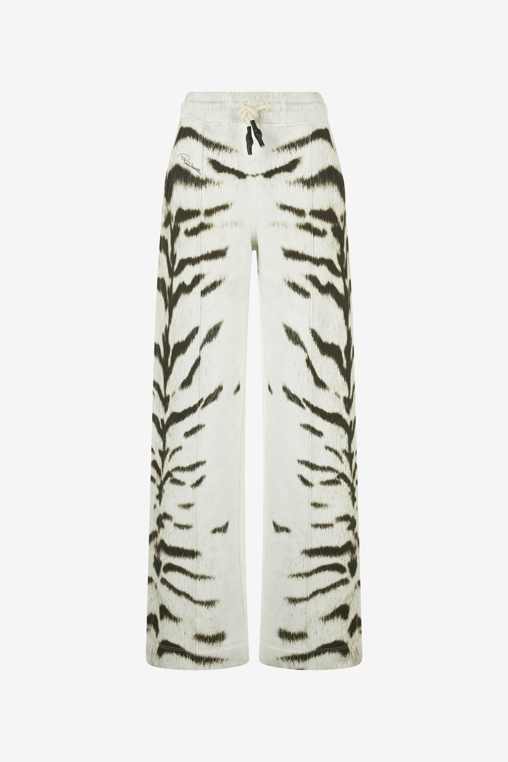 Man Sports Pants With White Tigresse OGAT X Roberto Cavalli Print