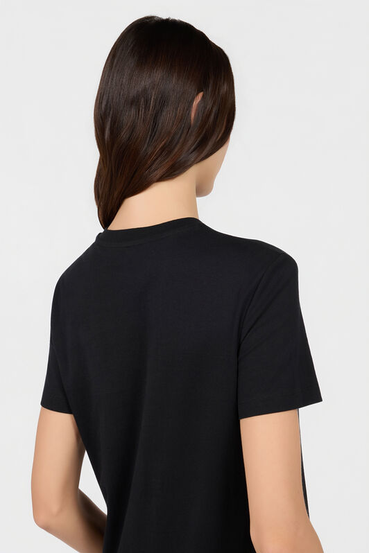 JC Schwarzes T-Shirt Mit Verziertem Logo BLACK UFT129-UF183