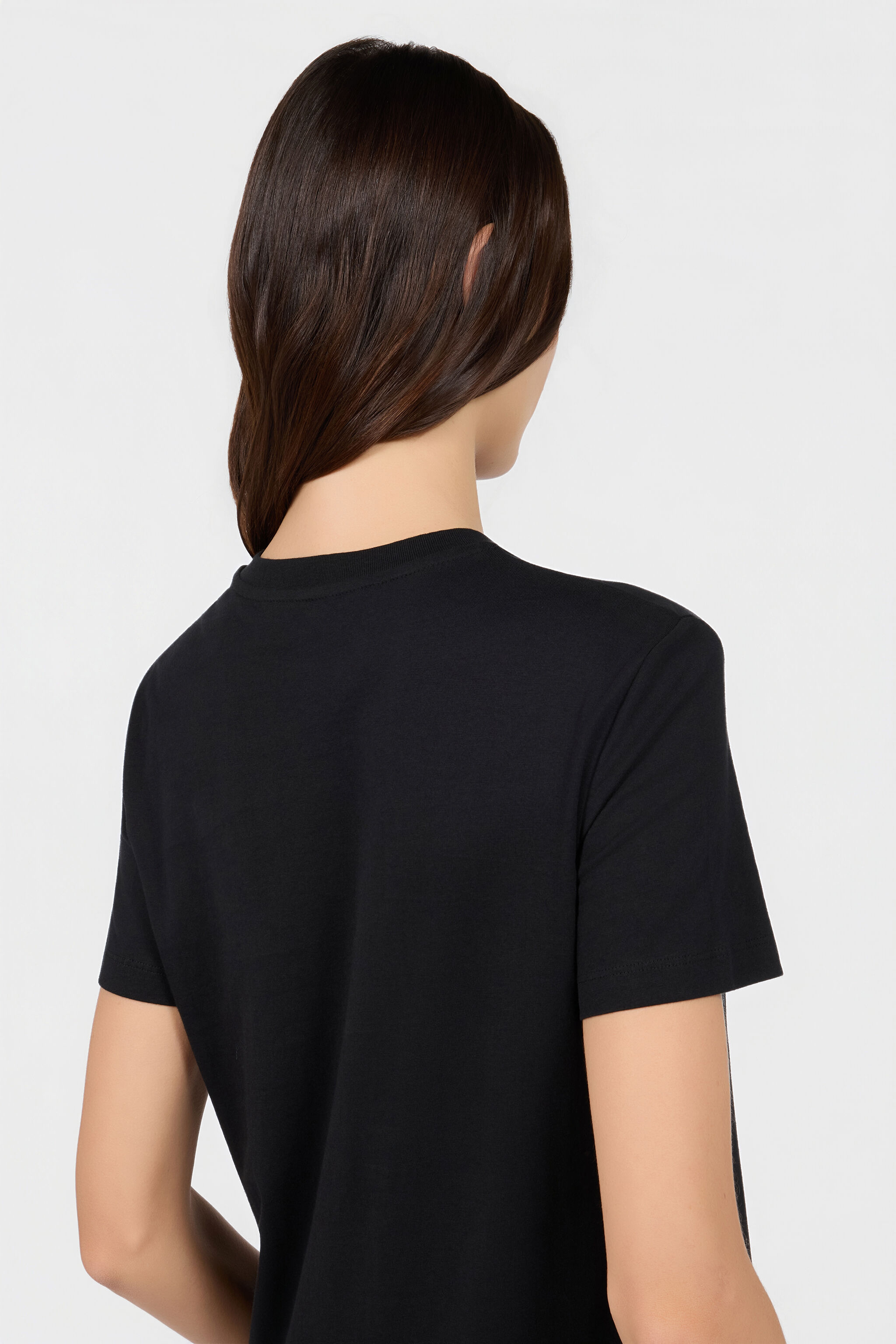 JC Schwarzes T-Shirt Mit Verziertem Logo BLACK UFT129-UF183