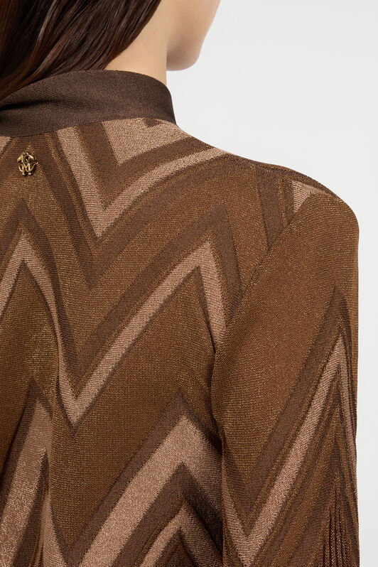 RC Chevron Pattern Knit Top BROWN/PINK XQM606-MO007