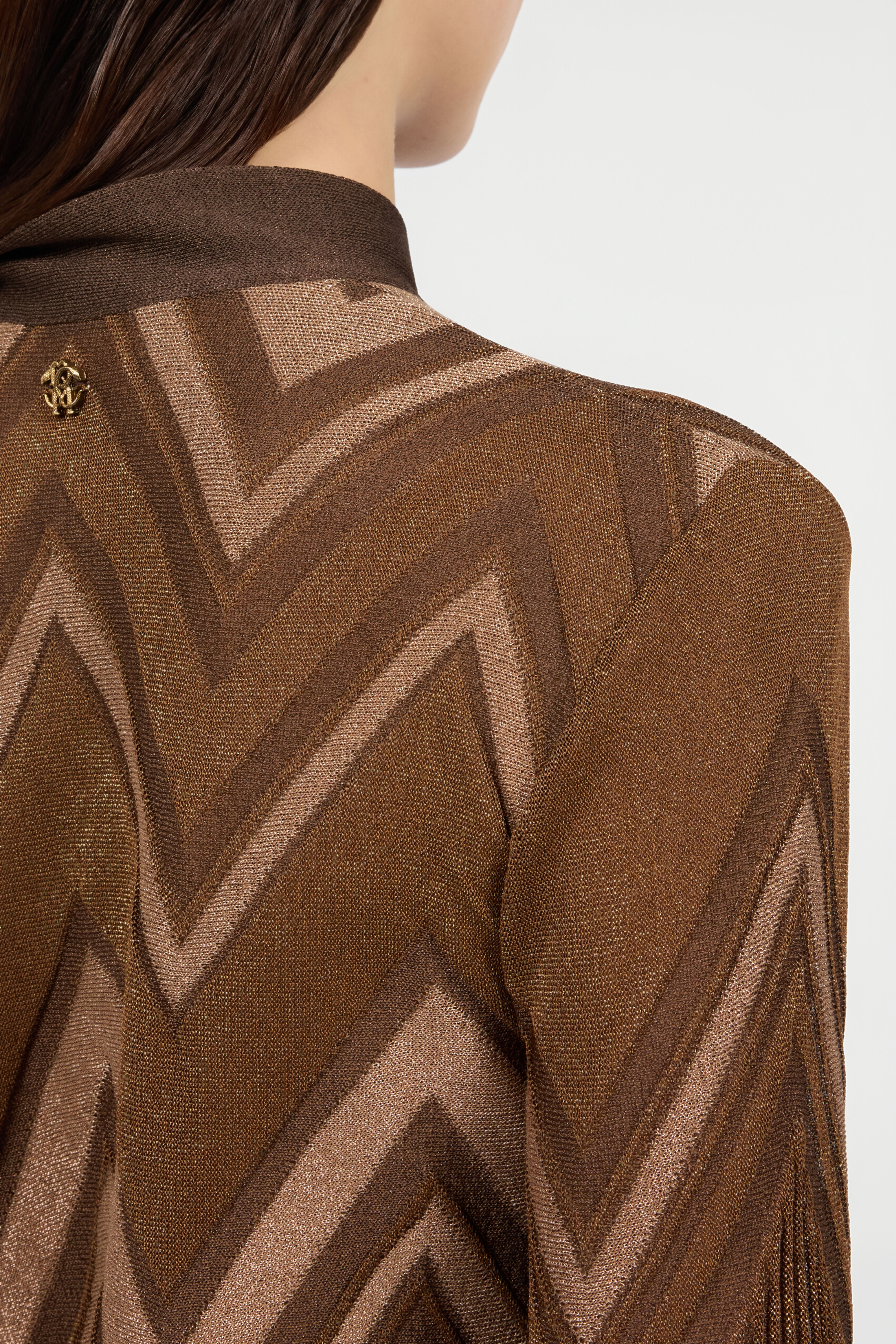 RC Chevron Pattern Knit Top BROWN/PINK XQM606-MO007
