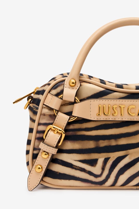 JC Bowling Bag With Tiger Skin Print And Logo JC Bowling Bag With Tiger Skin Print And Logo Light Brown UFB102-UF471