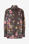 RC Chemise En Soie À Imprimé Oriental Bird RC Chemise En Soie À Imprimé Oriental Bird Marron VRT721-OZP76