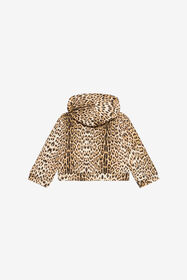 JU Felpa Con Cappuccio E Stampa Jaguar Skin Marrone chiaro UJT664-5OO52