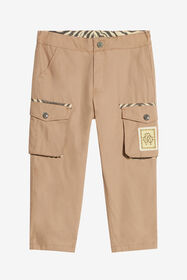 JU Pants With Branded Patch BEIGE UJT215-CH008