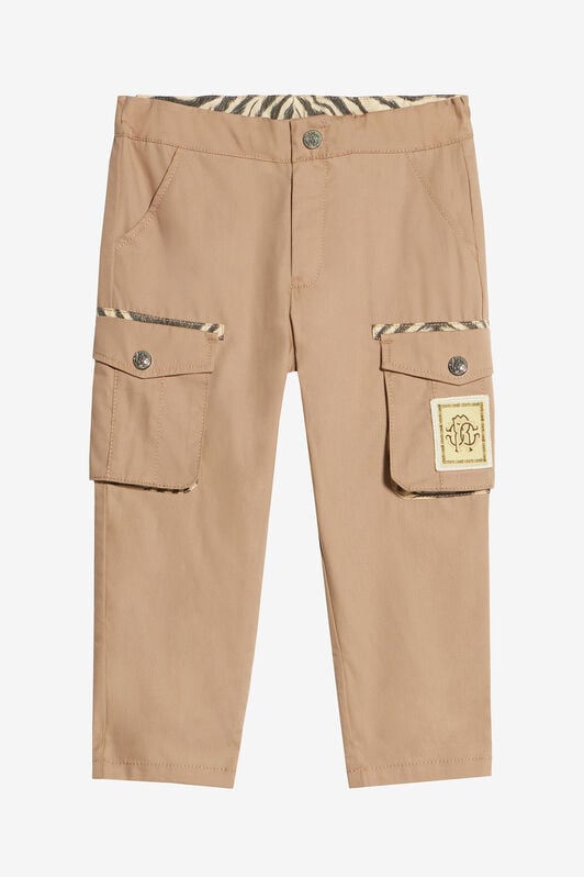 JU Pants With Branded Patch JU Pants With Branded Patch BEIGE UJT215-CH008