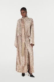 RC Long Dress With All-Over Dappled Pattern ROSA/ORO VQT198-FC005