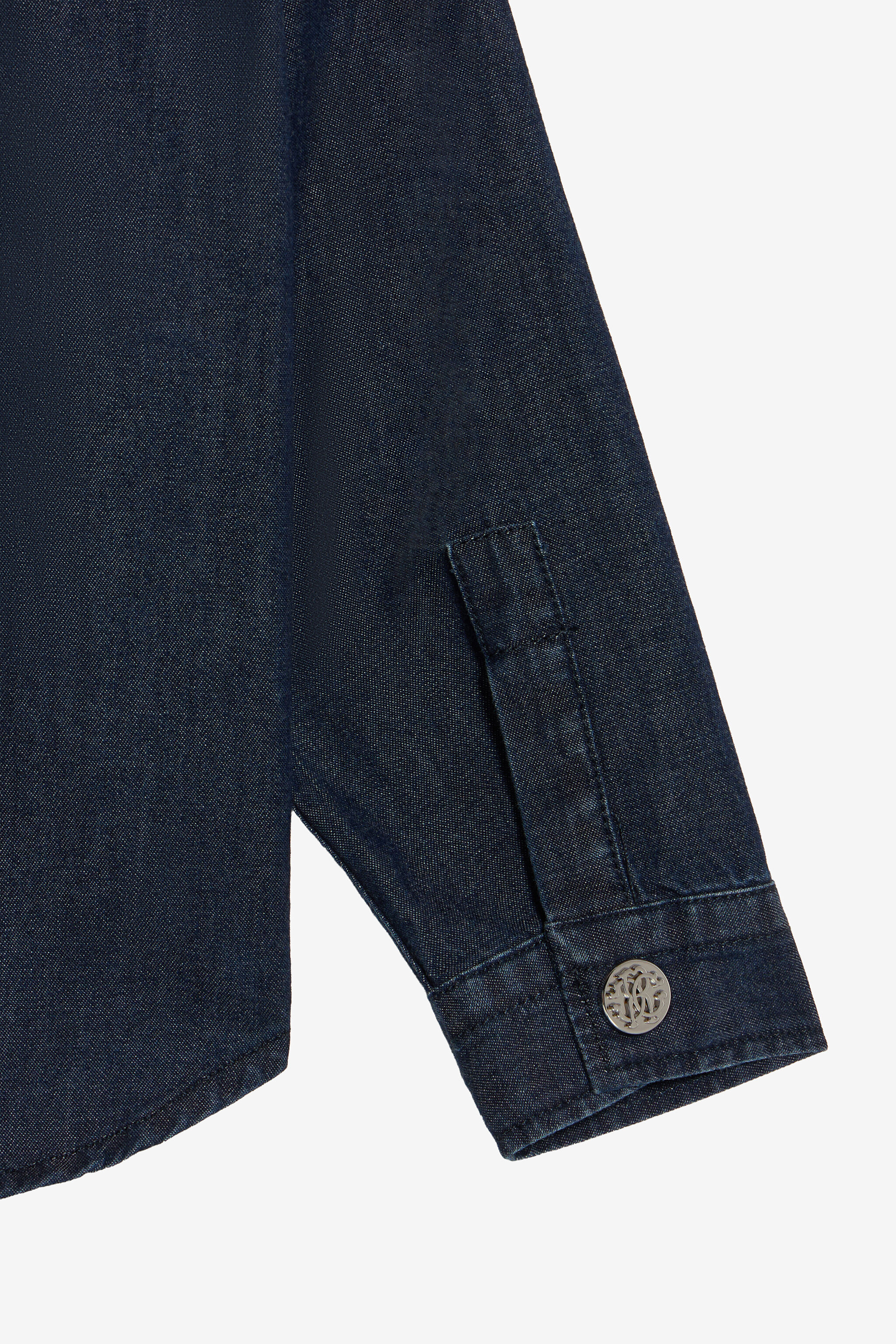 JU Blue Denim Shirt With Monogram RC Patch JU Blue Denim Shirt With Monogram RC Patch MEDIUM BLUE VJJ700-DL013