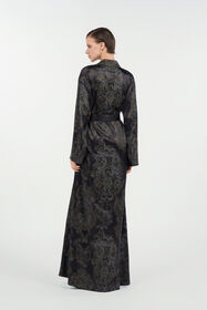 RC Ornamental Black Silk Kimono Dress BLACK WKT197-SZR36