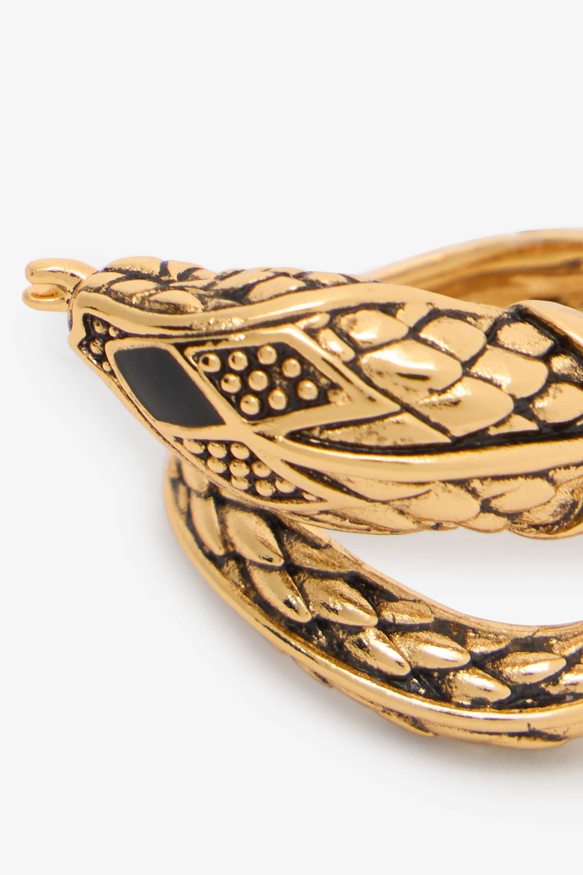RC Anillo en oro envejecido y negro con diseño de serpiente y rombo RC Anillo en oro envejecido y negro con diseño de serpiente y rombo OLD GOLD/BLACK WWG006-AM061