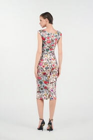 RC Sheath Dress with Florentine Flowers Print BEIGE WQT151-NBR29