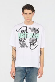 JC Camiseta Blanca Con Gráfico De Tigres Y Logotipo WHITE WFT059-WF089