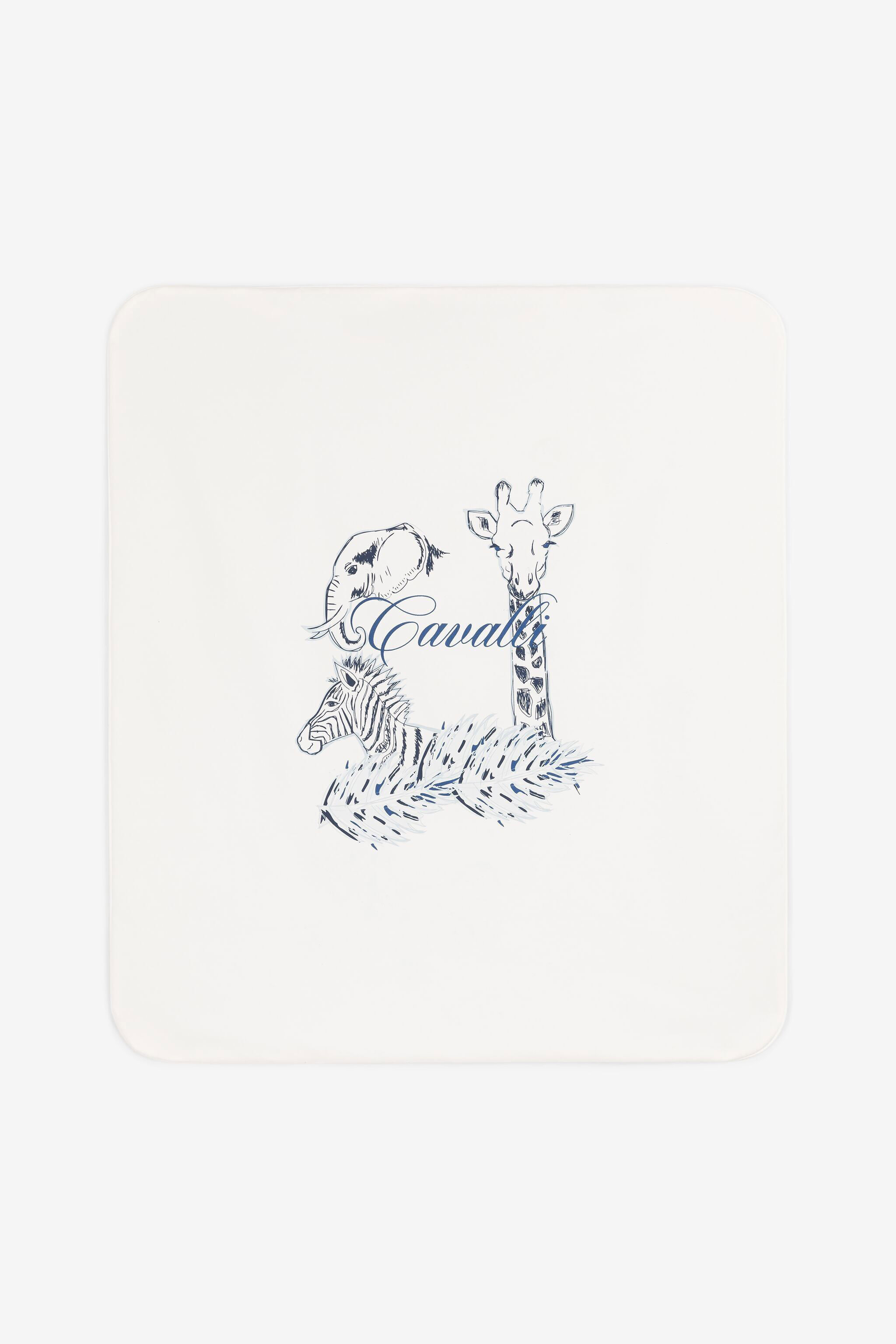 JU Logo-print detail blanket JU Logo-print detail blanket Light blue PJT805-JV025