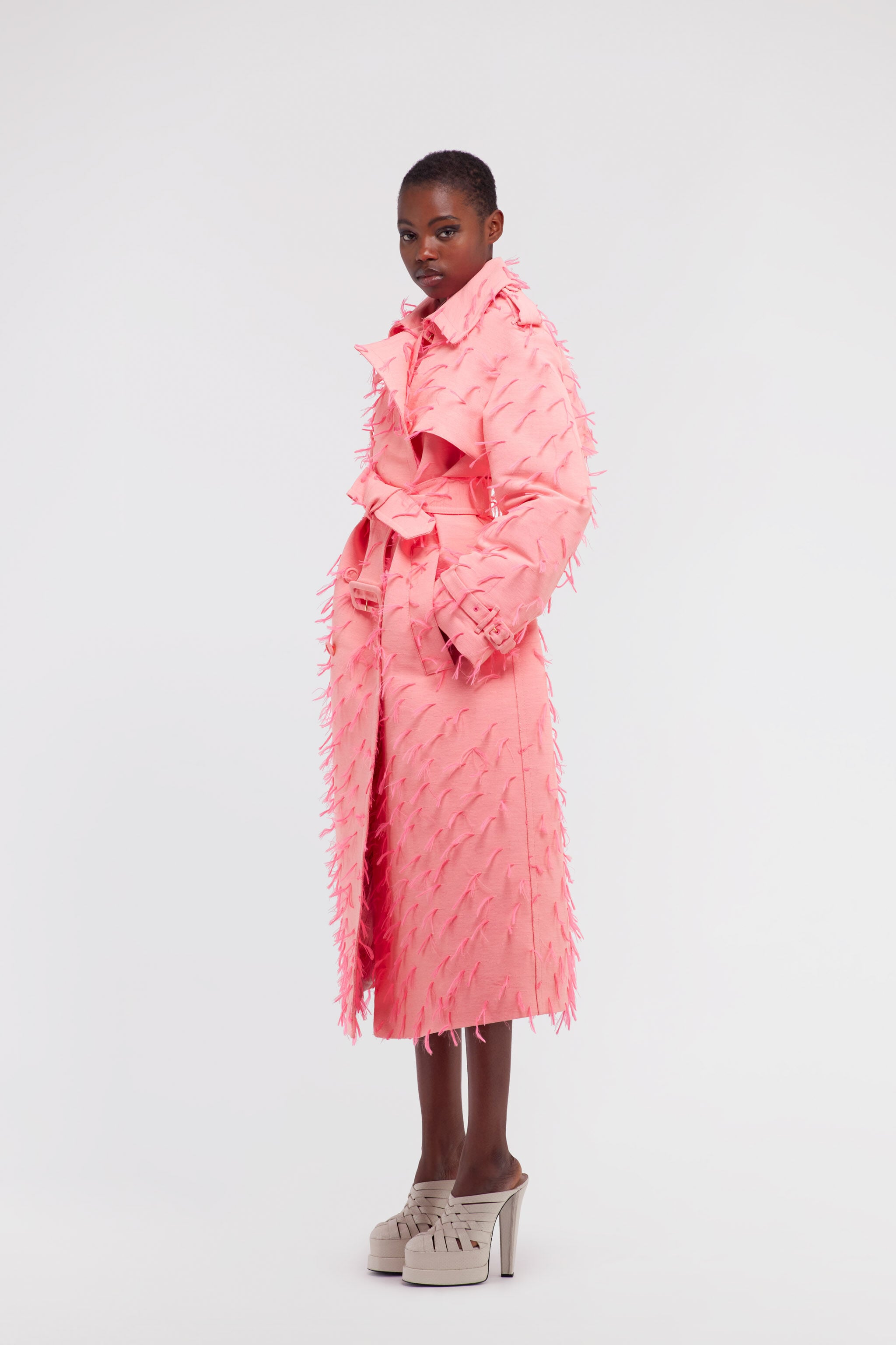 RC Coat with feathers RC Coat with feathers Fucsia SWT502-FA017