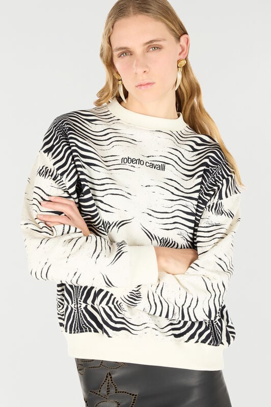 RC Sudadera con estampado cebra y logotipo RC Sudadera con estampado cebra y logotipo Negro/Blanco UKT67E-2GN49