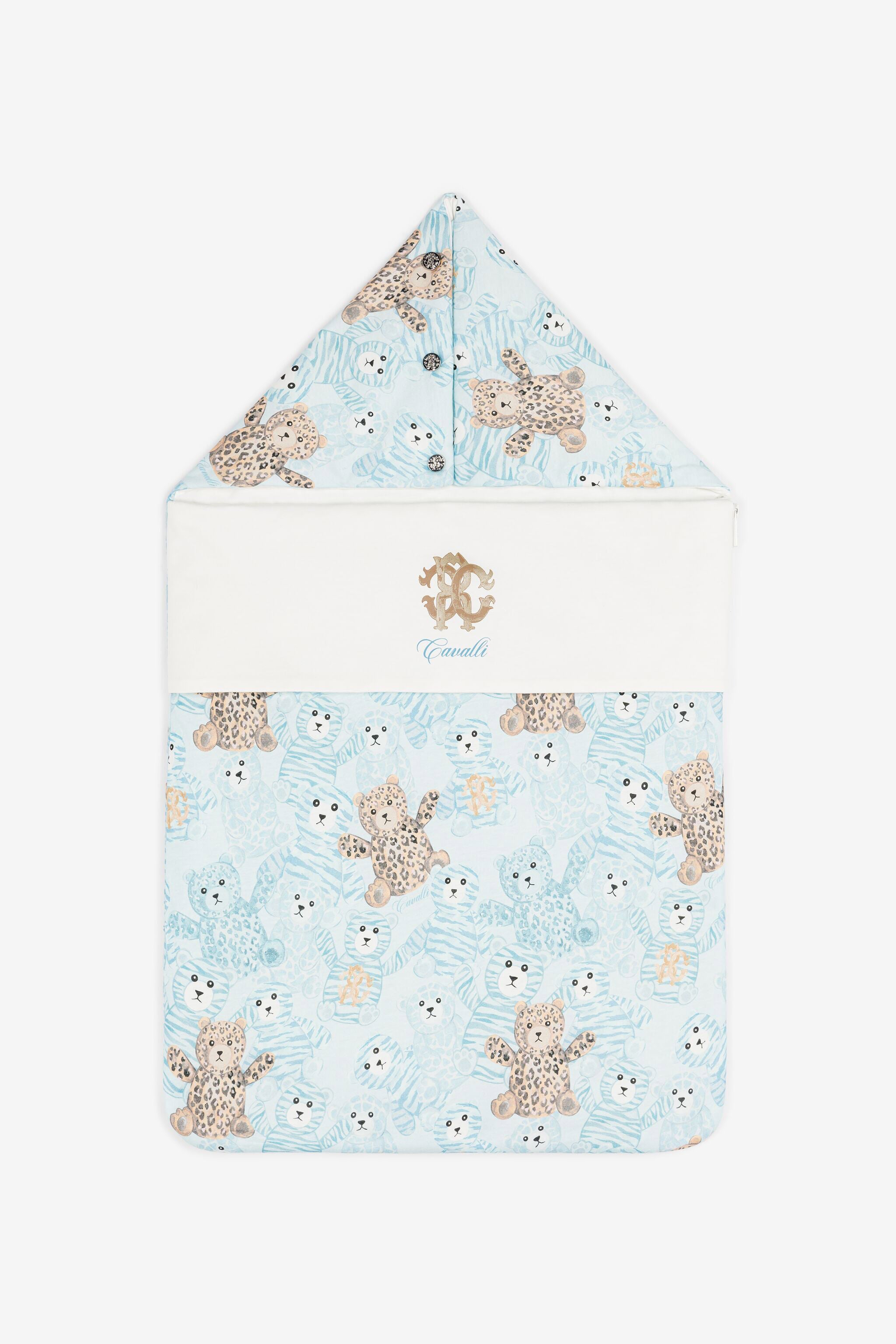 JU Teddy Bear-Print Baby Nest JU Teddy Bear-Print Baby Nest Light blue RJT802-JFG79