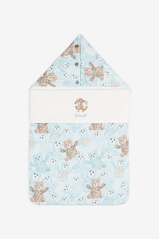 JU Teddy Bear-Print Baby Nest JU Teddy Bear-Print Baby Nest Light blue RJT802-JFG79