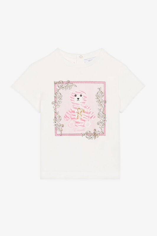 JU Teddy Bear-Print Cotton T-Shirt JU Teddy Bear-Print Cotton T-Shirt White RJT607-JD001