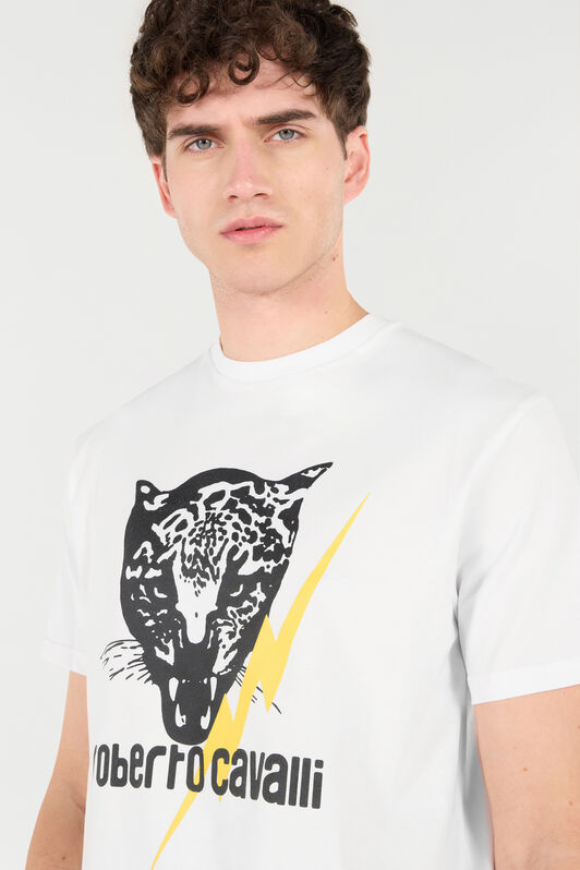 RC T-Shirt With Lightning Bolt And Jaguar WHITE POT60B-JD060