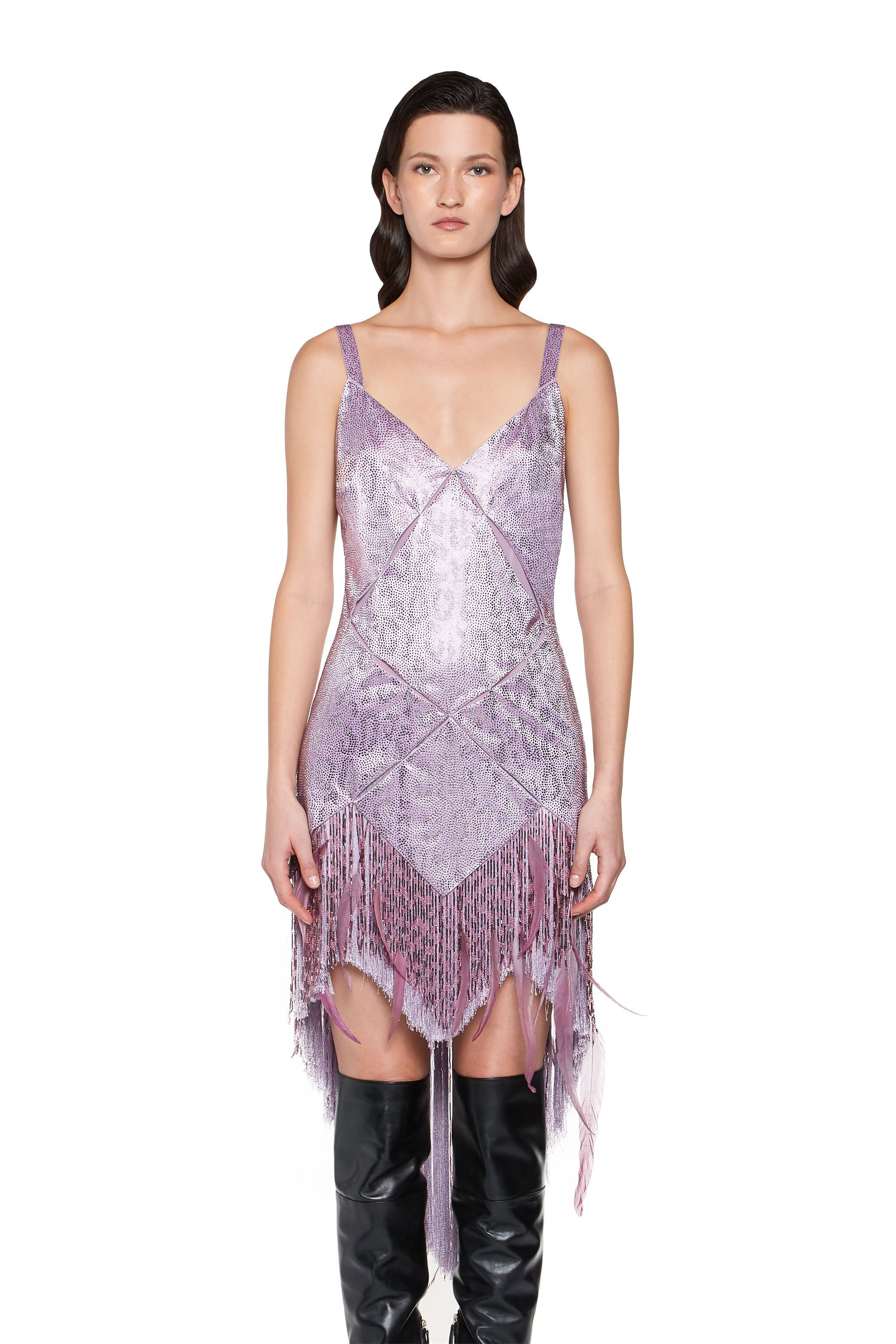 RC Fringed light amethyst evening dress RC Fringed light amethyst evening dress Purple HWR122-SE001
