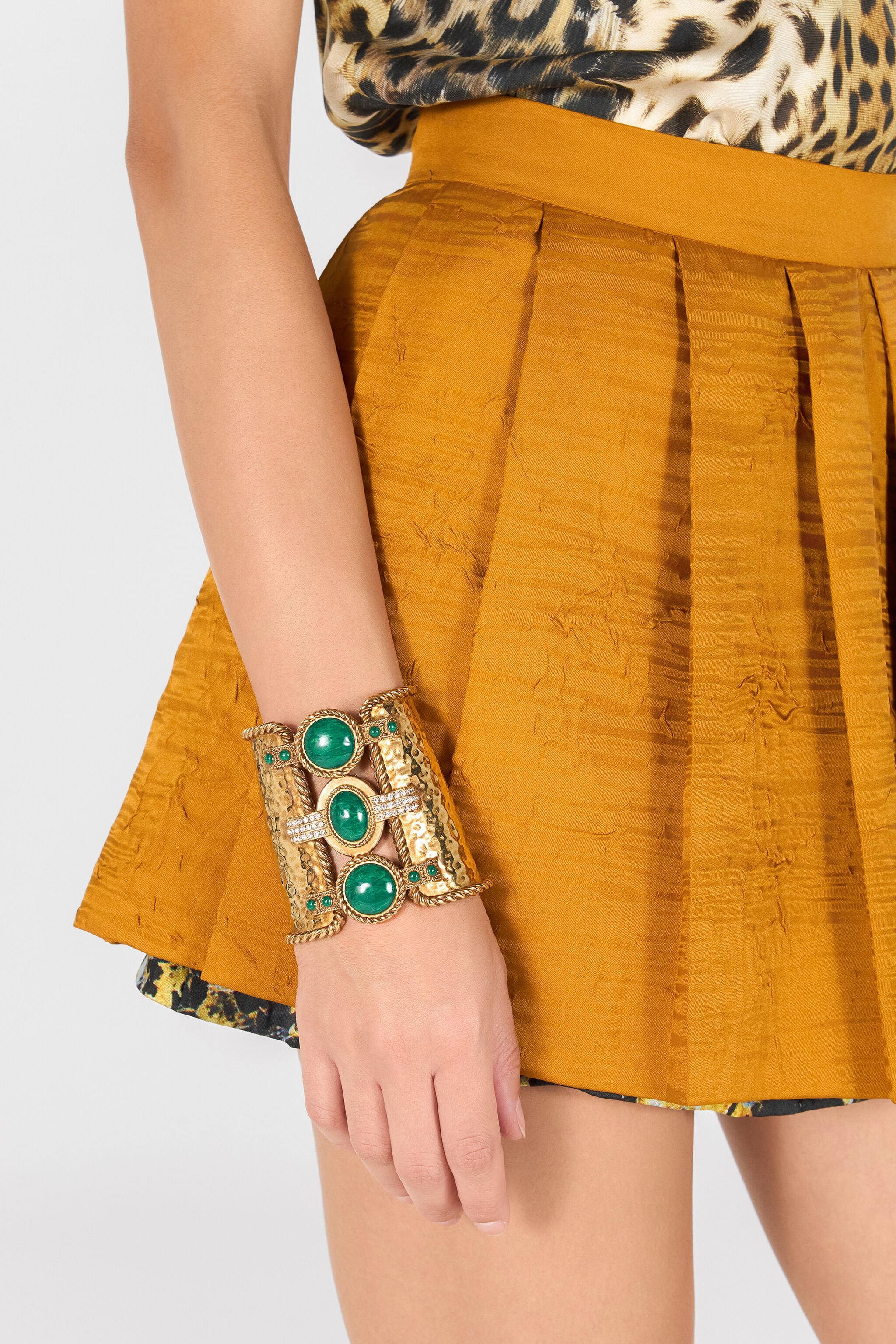 RC Bracciale manchette effetto malachite Oro TKG016-AM081