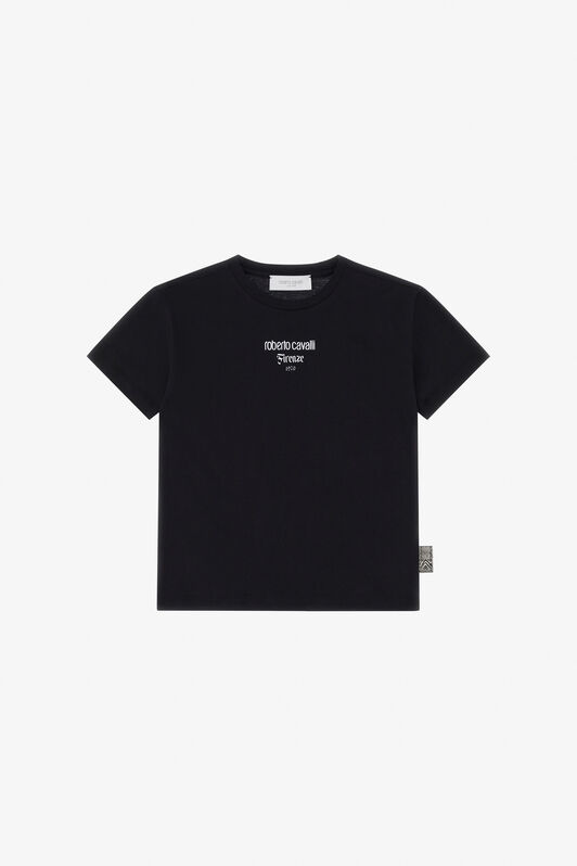 JU Cotton T-Shirt With Lettering JU Cotton T-Shirt With Lettering BLACK TJT60A-JD001