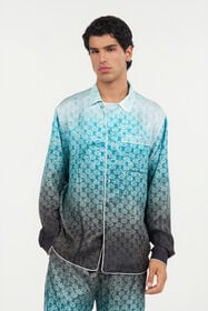 RC Silk Shirt with Monogram ENDLESS SKY WNT725-4QR67