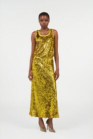 RC Midi Skirt with Gold Sequins YELLOW WQT306-FT014