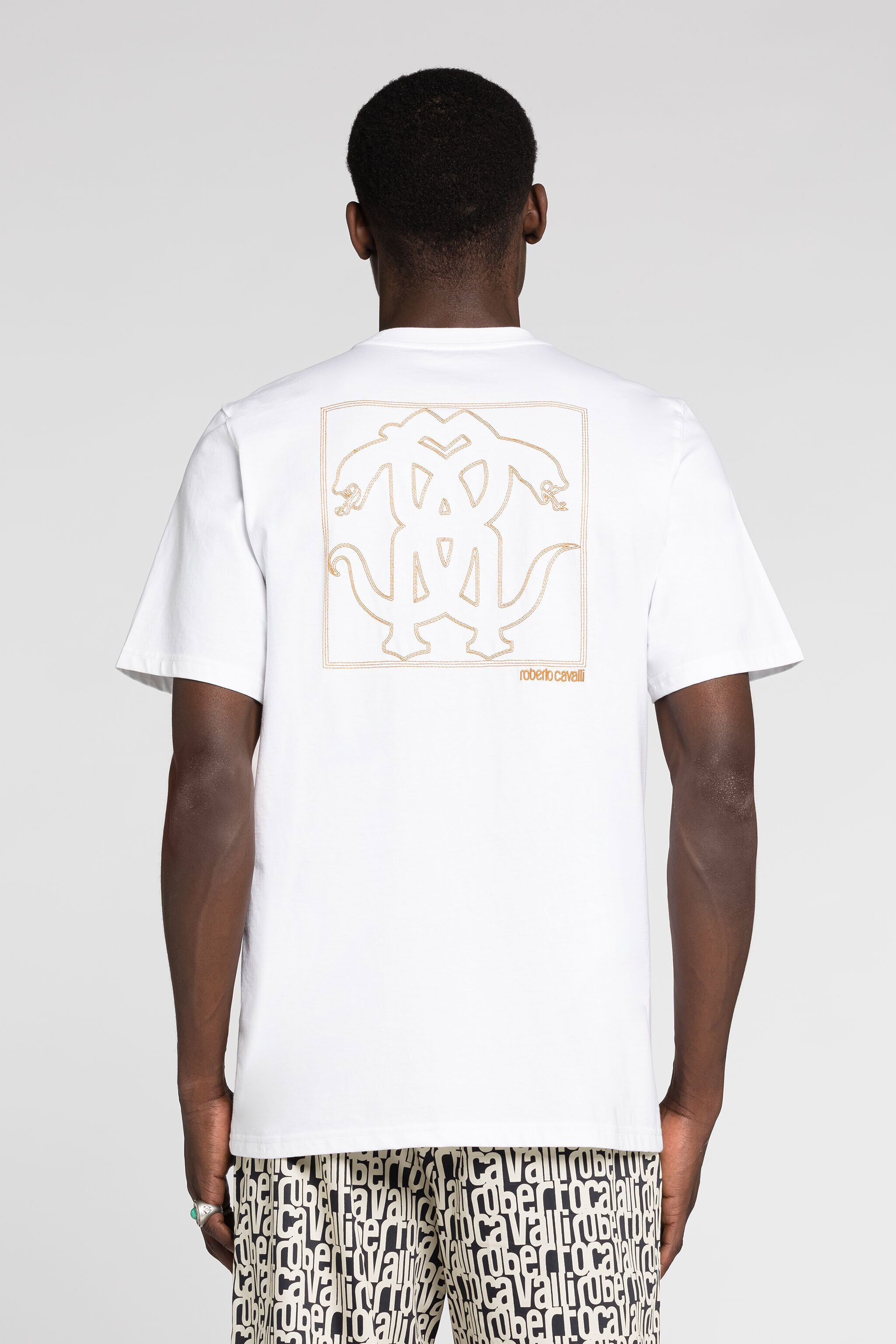 RC T-Shirt mit Mirror Snake-Stickerei RC T-Shirt mit Mirror Snake-Stickerei Weiß RRT61E-JD060